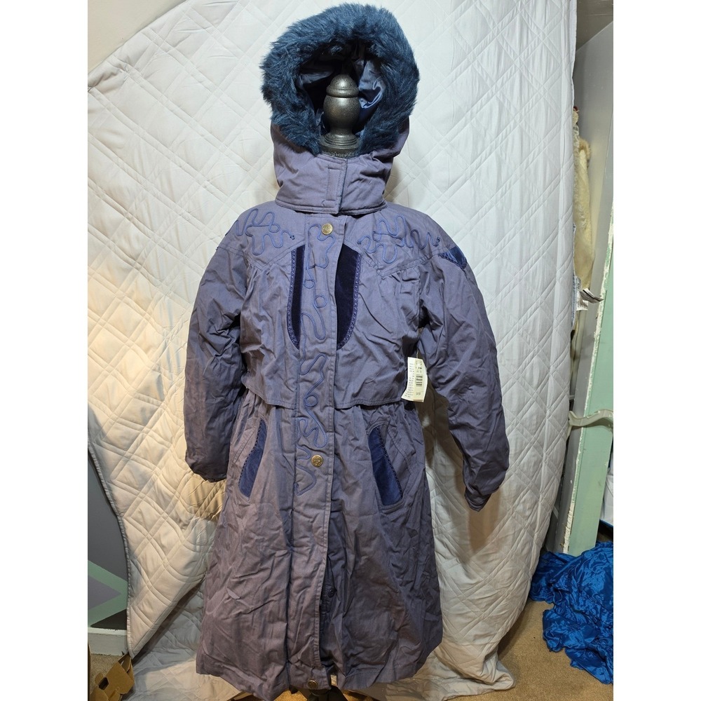 Expressions Contemporary Apparel Girls Embroidered Faux Fur Hood Parka 14 READ